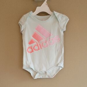 Adidas pastel blue and pink onesie/ bodysuit